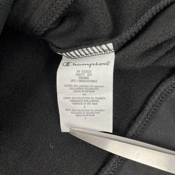 New Women’s Champion Track Jacket Full Zip Sz S NWT Black Logo Trim - Picture 9 of 9